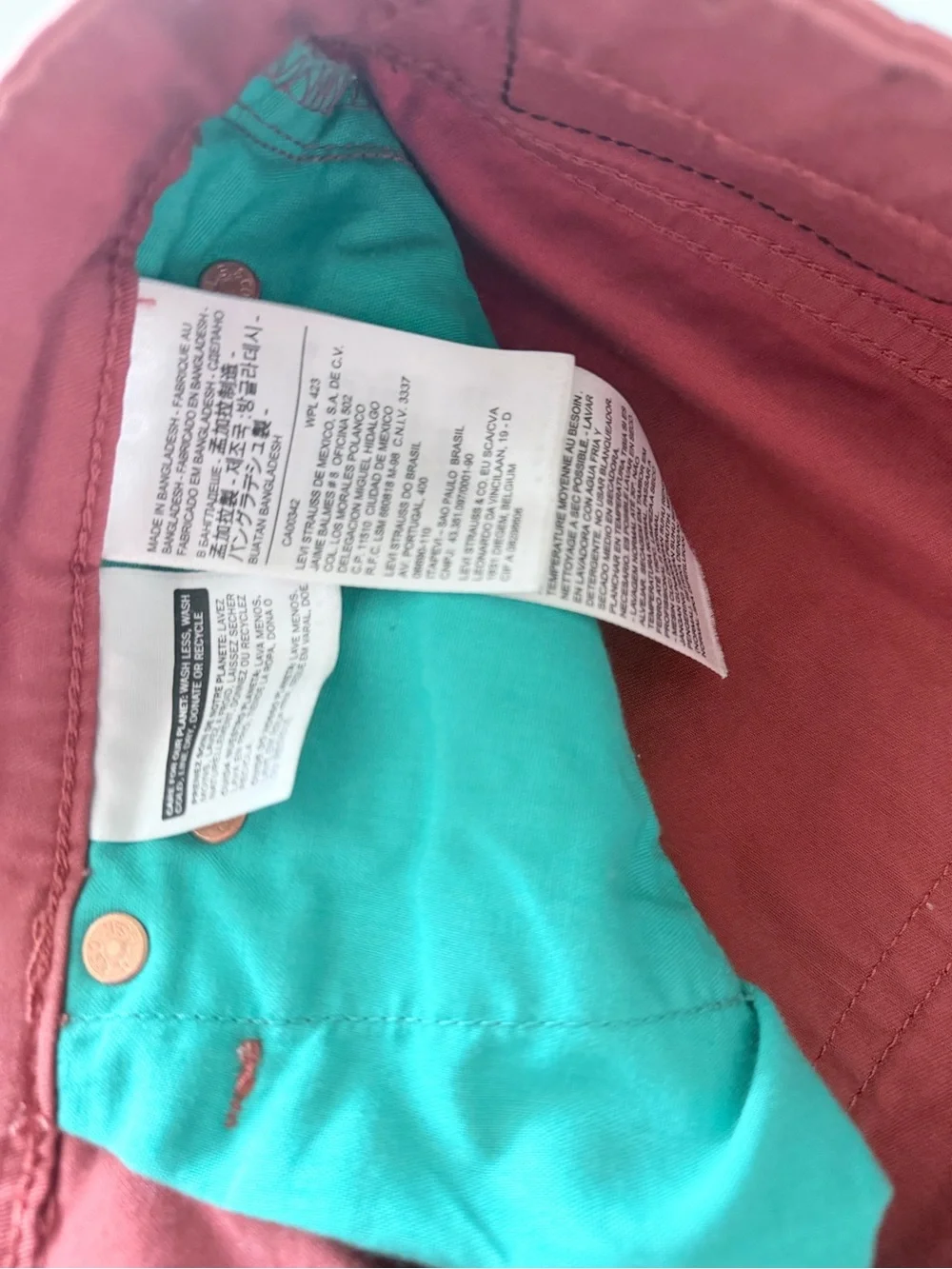Mens Red Slim Jeans 511